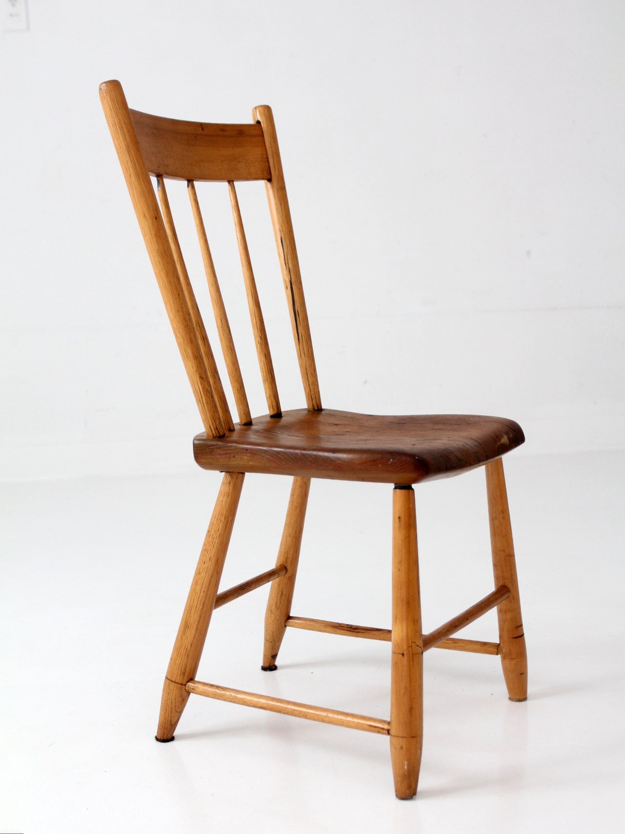 antique American plank seat chair