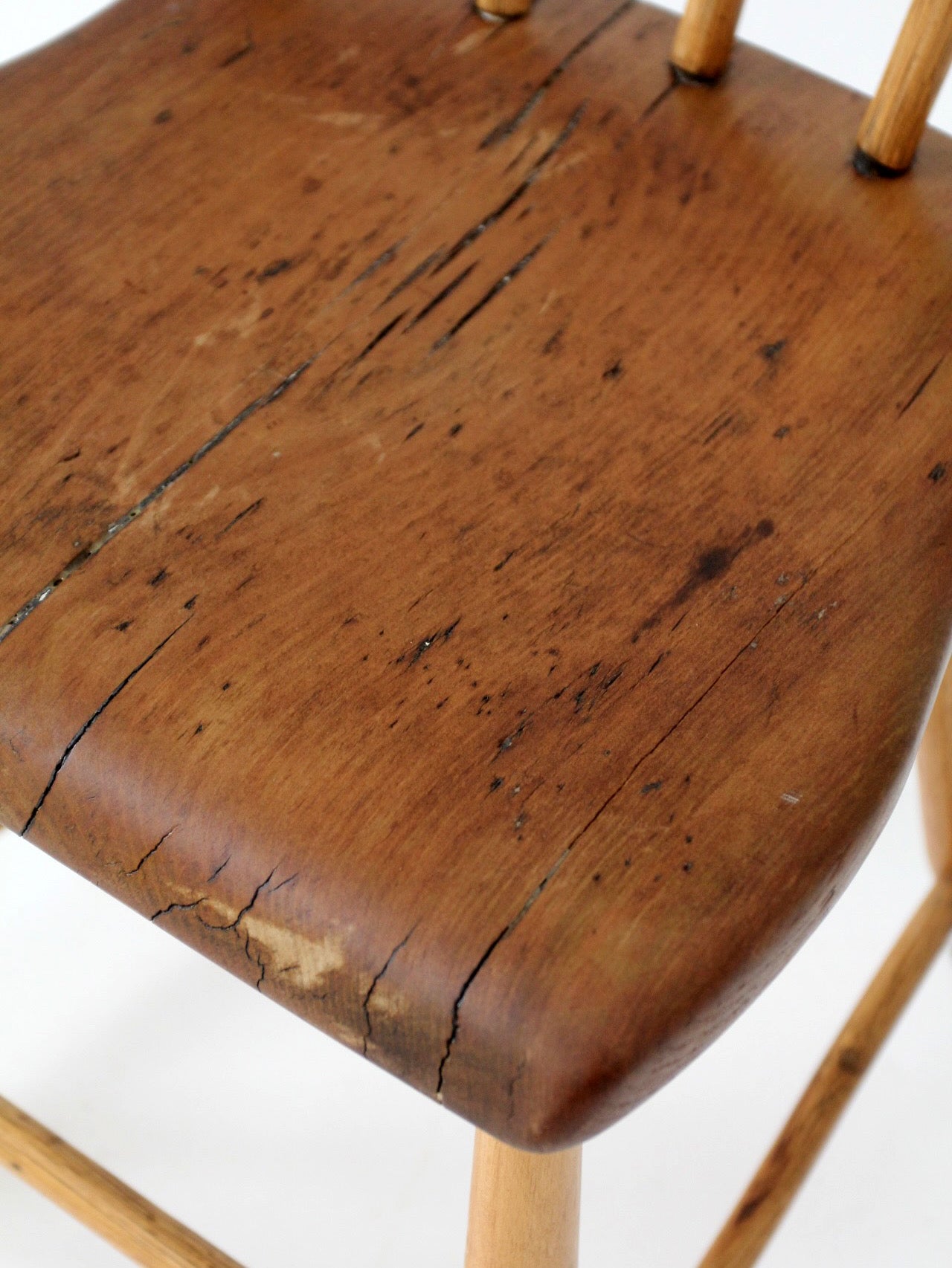 antique American plank seat chair
