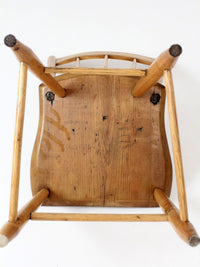 antique American plank seat chair