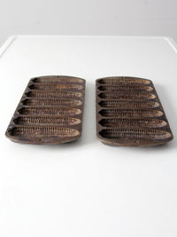 vintage Lodge cast iron cornbread pans pair