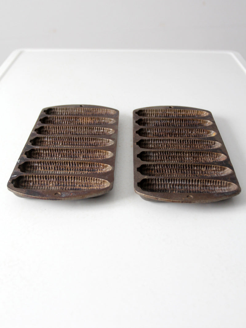 vintage Lodge cast iron cornbread pans pair