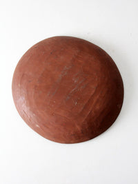 vintage hand-painted folk art floral wood bowl