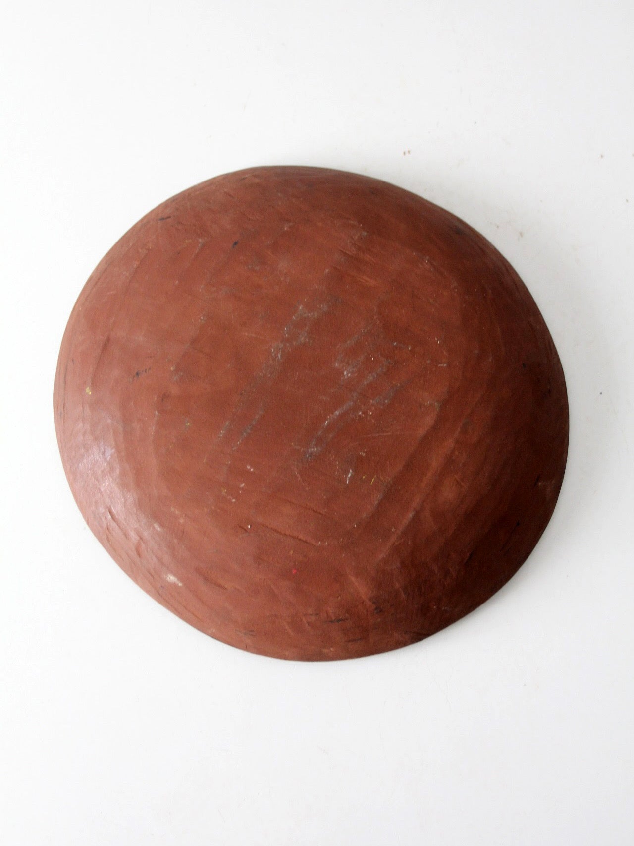 vintage hand-painted folk art floral wood bowl