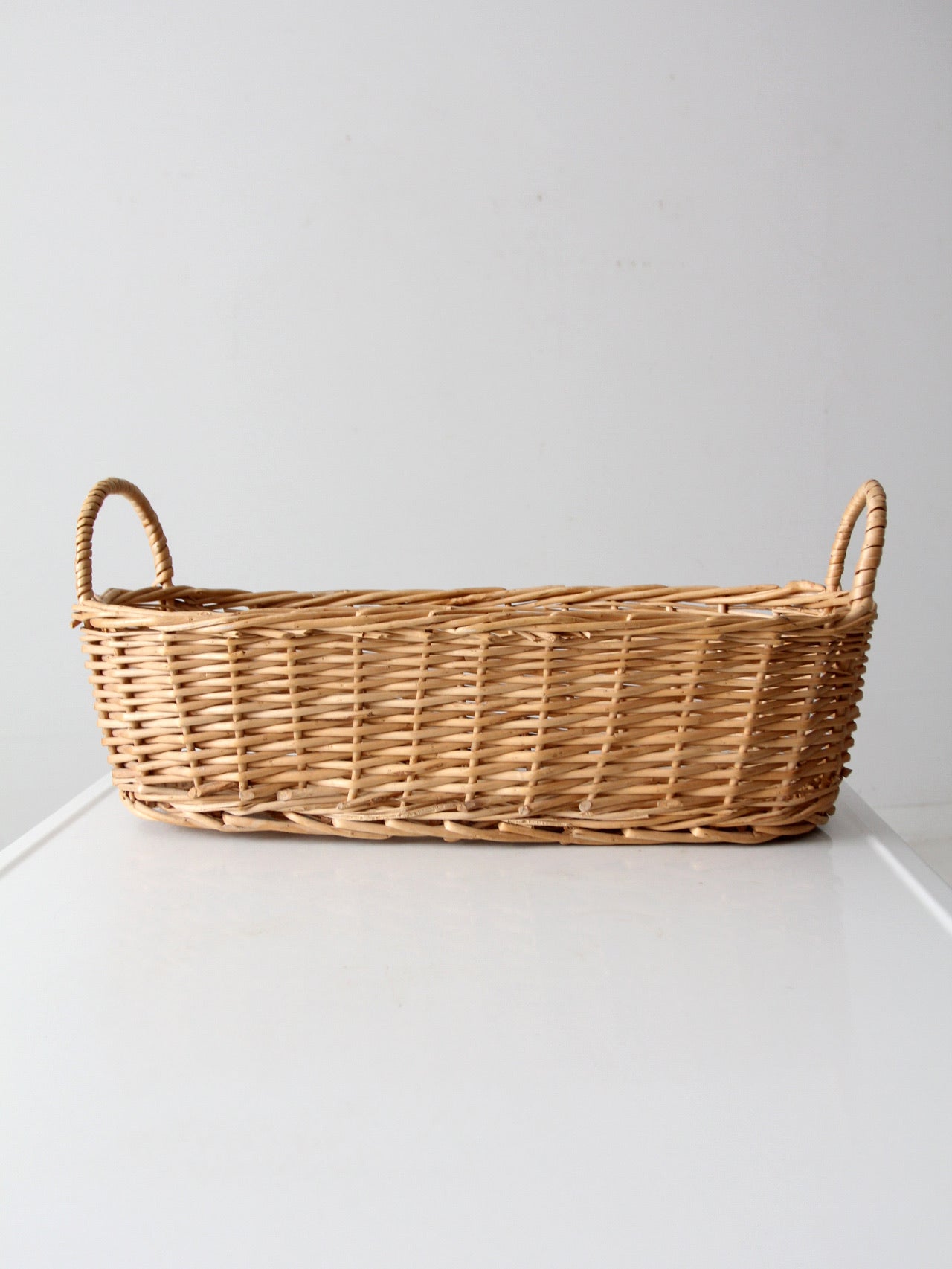 vintage woven basket with handles