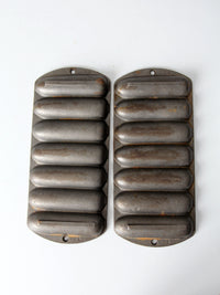 vintage Lodge cast iron cornbread pans pair
