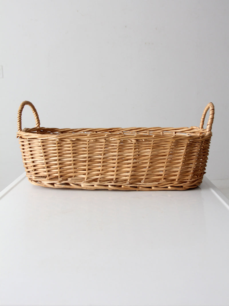 vintage woven basket with handles