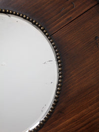 antique Victorian round wood hall mirror