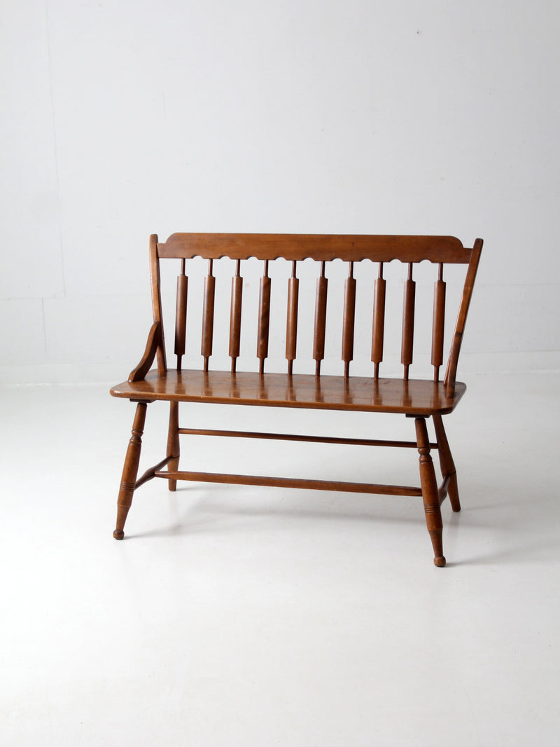 mid century Colonial style deacon's bench