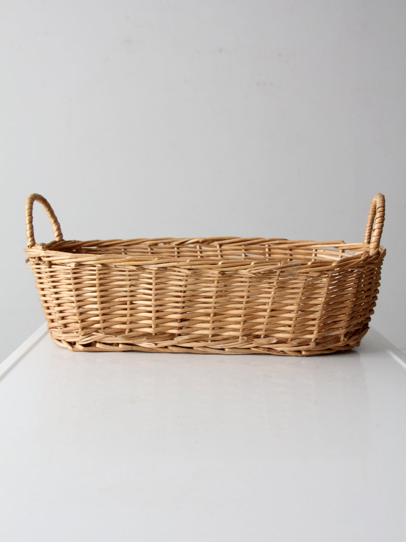 vintage woven basket with handles