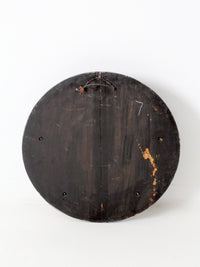 antique Victorian round wood hall mirror