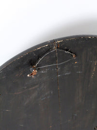 antique Victorian round wood hall mirror