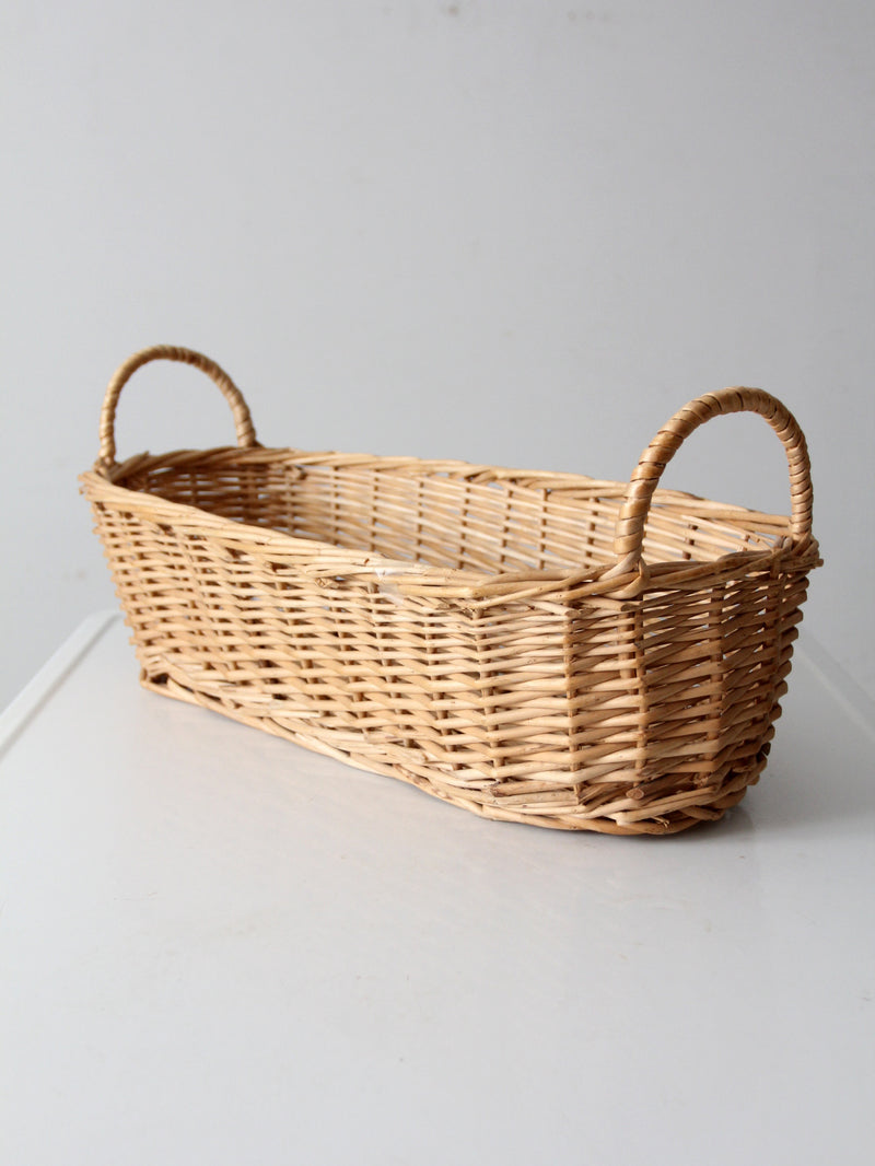 vintage woven basket with handles