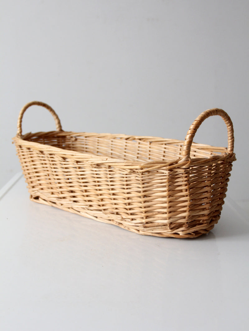 vintage woven basket with handles