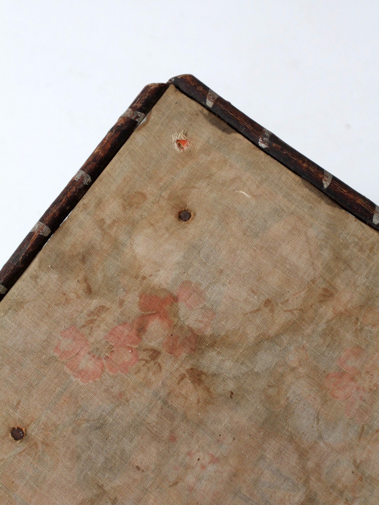 antique Adriondack twig table with floral top