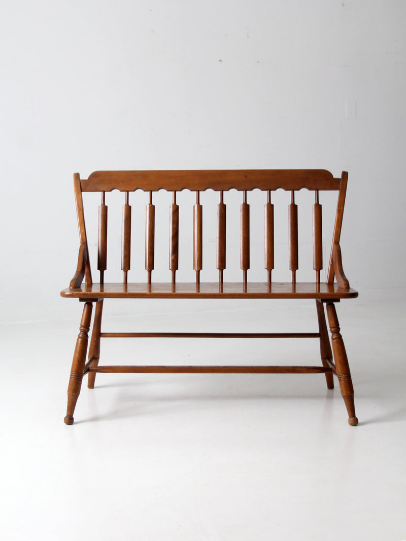 mid century Colonial style deacon's bench