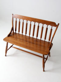 mid century Colonial style deacon's bench