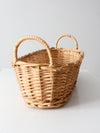 vintage woven basket with handles
