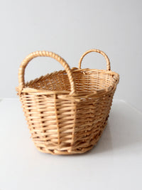 vintage woven basket with handles