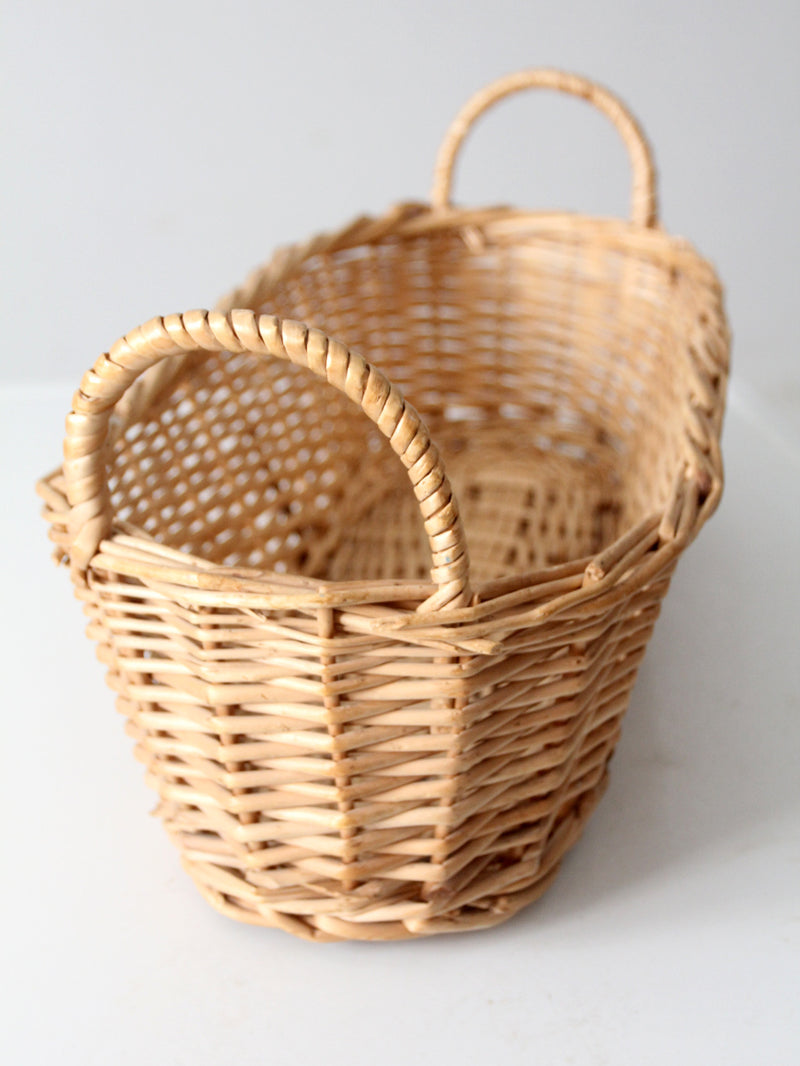 vintage woven basket with handles