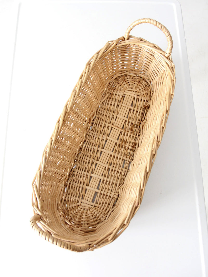 vintage woven basket with handles