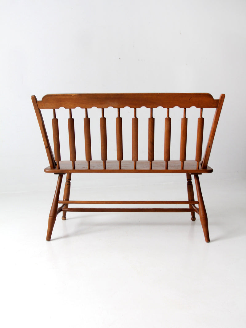 mid century Colonial style deacon's bench