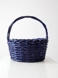 large vintage painted wicker basket