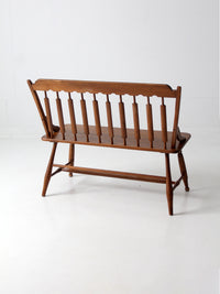 mid century Colonial style deacon's bench