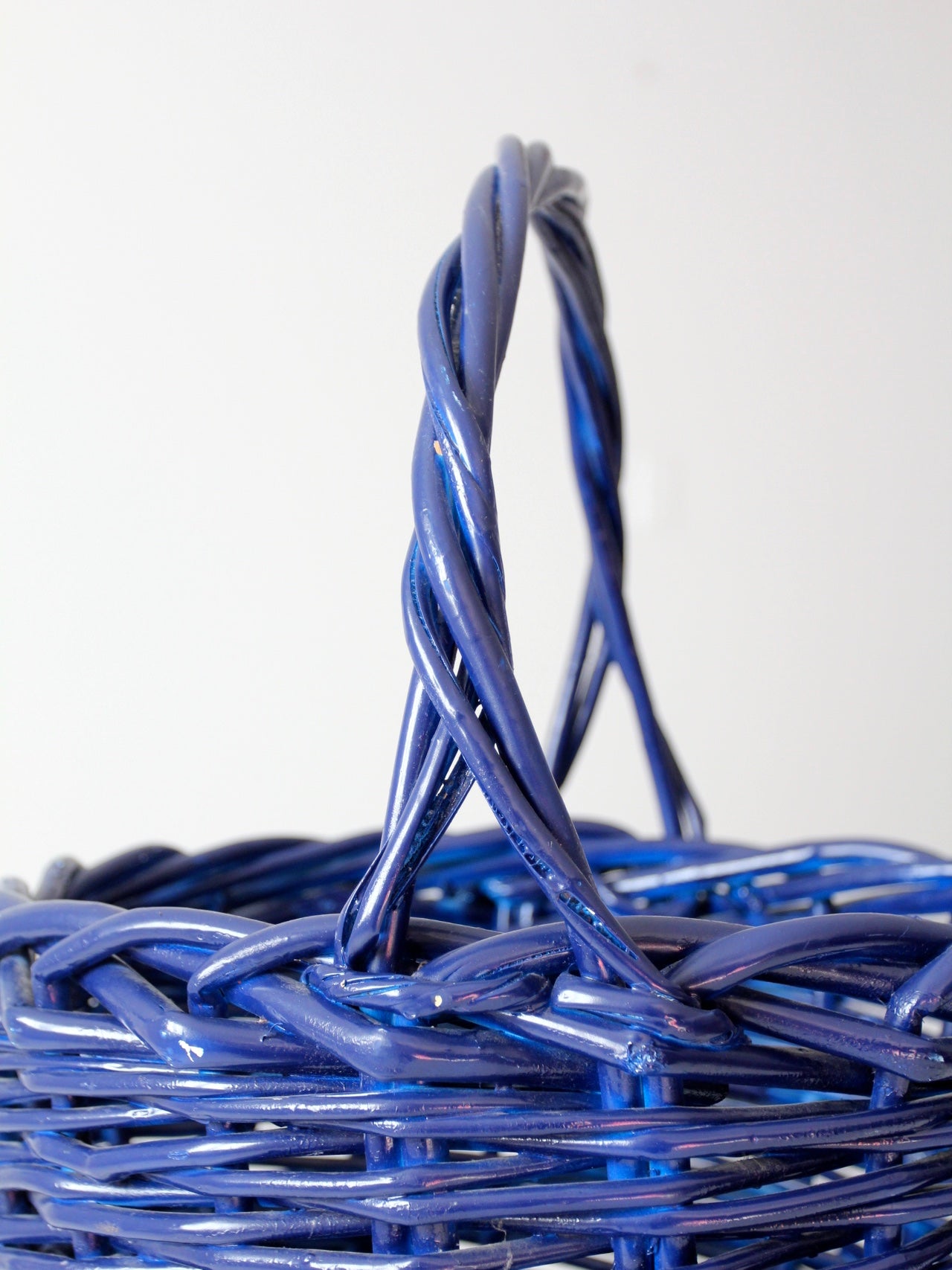 large vintage painted wicker basket