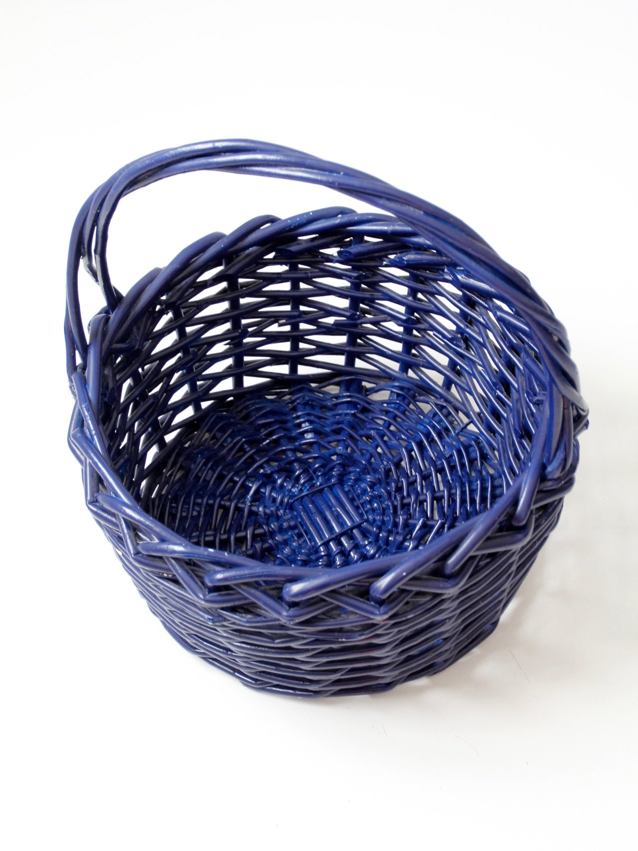 large vintage painted wicker basket