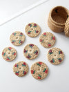 vintage woven coasters set of 8 with box