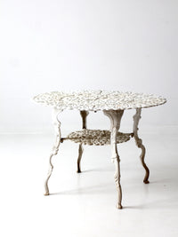 Victorian white cast iron garden table