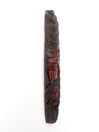vintage folk art carved wood face wall hanging