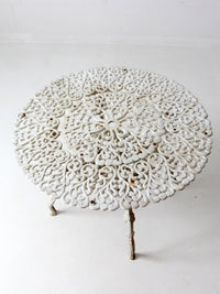 Victorian white cast iron garden table