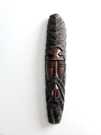 vintage folk art carved wood face wall hanging