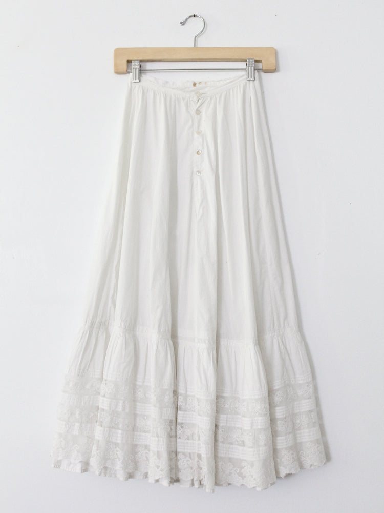 antique Edwardian cotton and lace petticoat