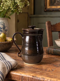 1970s handmade studio pottery lidded pitcher