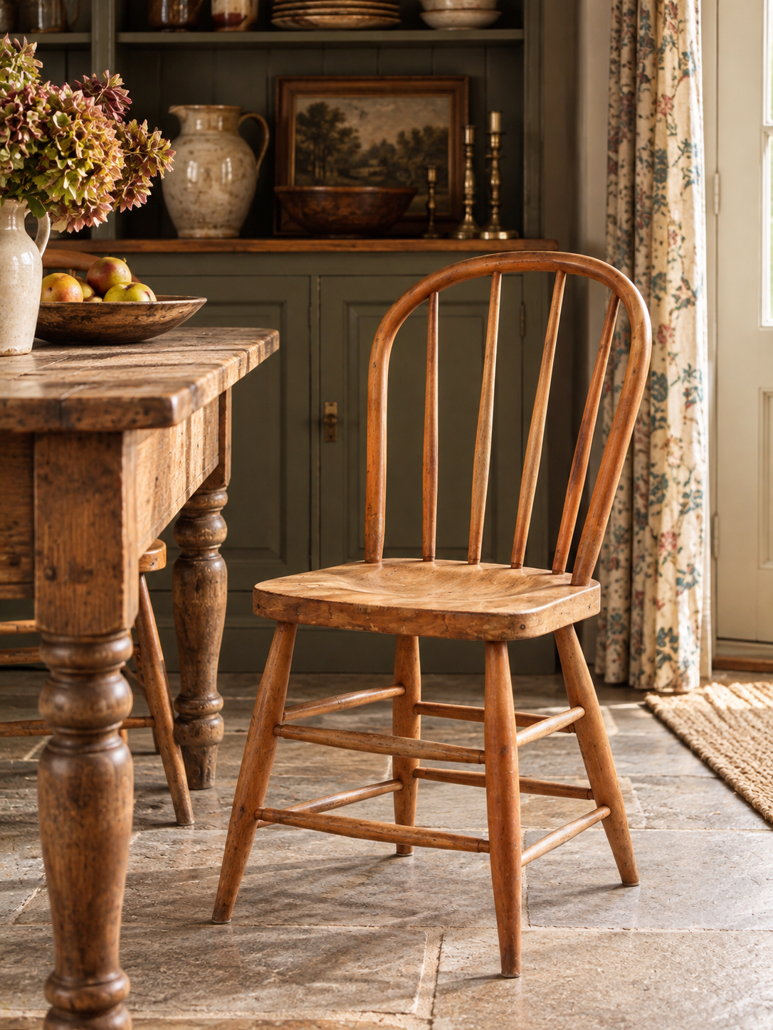 antique Windsor back farmhouse chair