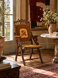 Victorian tapestry folding chair