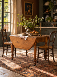 antique oak drop leaf dining table