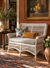 early 20th century painted white loveseat