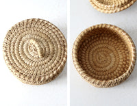 vintage hand woven grass basket set of 3