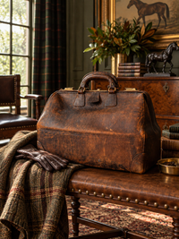 antique early 20th century leather doctor’s bag