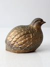 mid century brass partridge bird