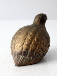 mid century brass partridge bird