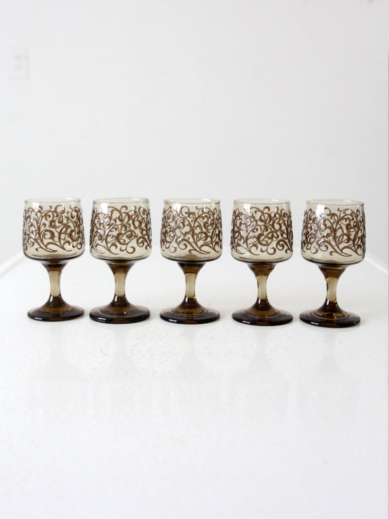 vintage Libbey Prado Scroll wine glasses set of 5