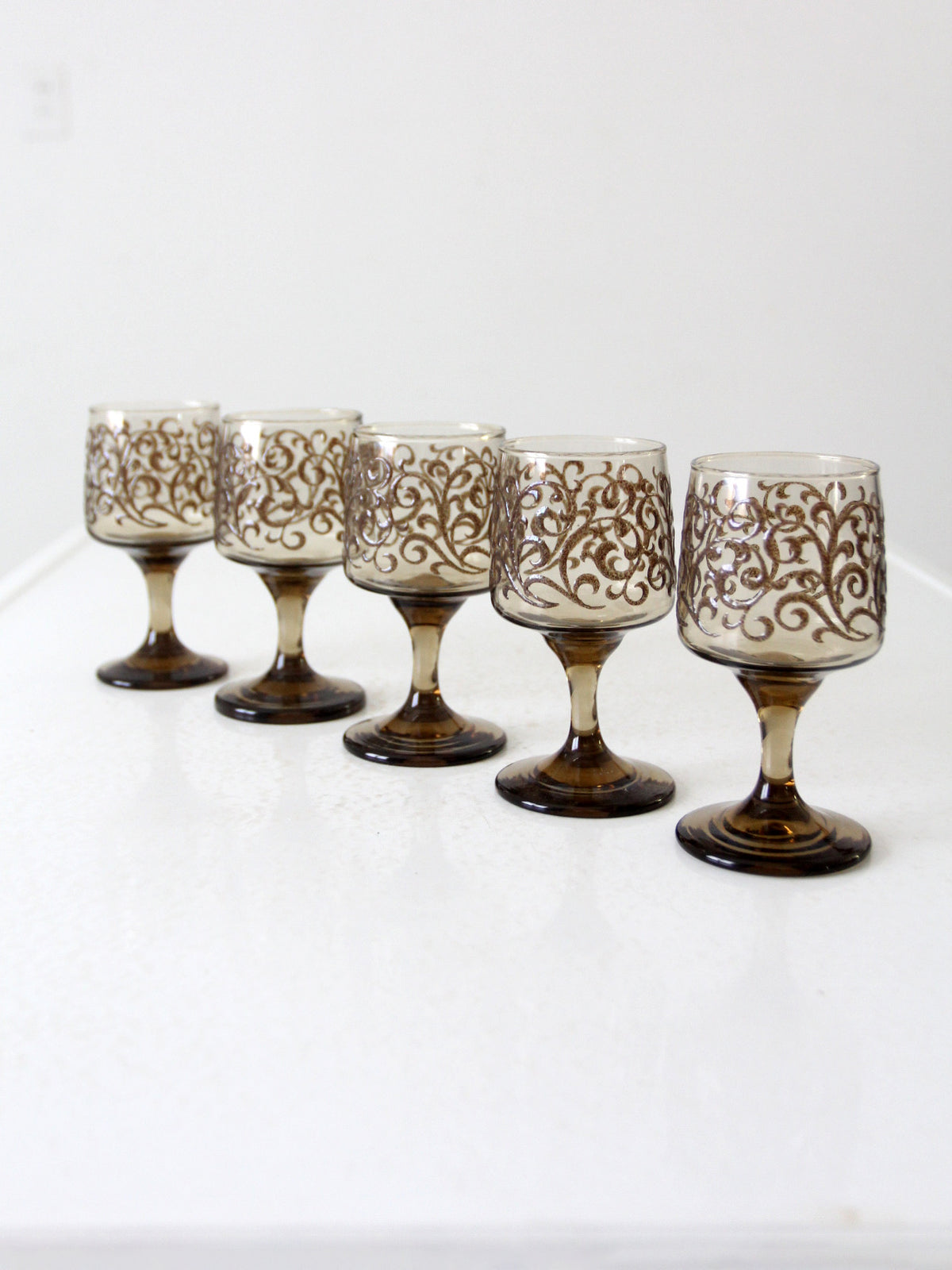 vintage Libbey Prado Scroll wine glasses set of 5
