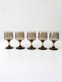 vintage Libbey Prado Scroll wine glasses set of 5