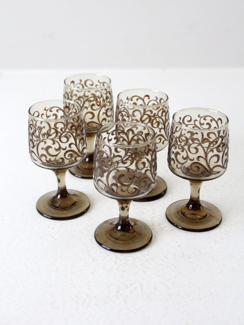 vintage Libbey Prado Scroll wine glasses set of 5