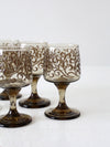 vintage Libbey Prado Scroll wine glasses set of 5