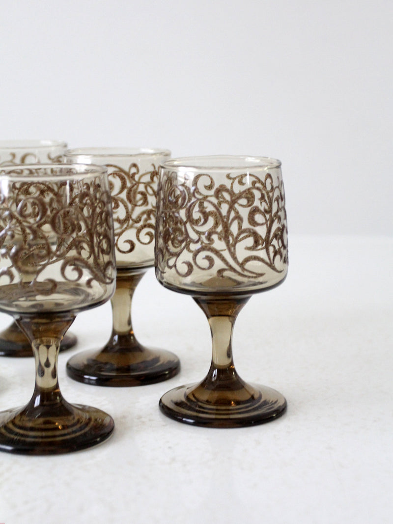 vintage Libbey Prado Scroll wine glasses set of 5